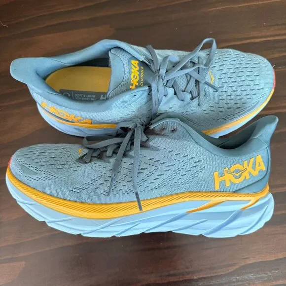 HOKA ONE ONE Clifton 8 Men's Running Shoes Goblin Blue/Mountain Spring Size 11 D - Picture 9 of 14